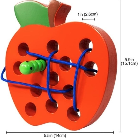 Pre-owned Threading Big Apple: A Wooden Toy for Caterpillar Weave Thru‎ Fun - Picture 2 of 6